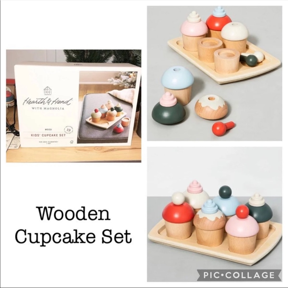 Wooden Cupcake Set